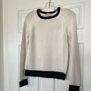 Michael Kors Cream and Black Crew Neck Sweater